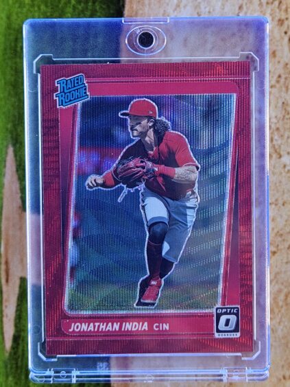 2021 Donruss Optic - Jonathan India - Rated Rookie Red Optic No. 101